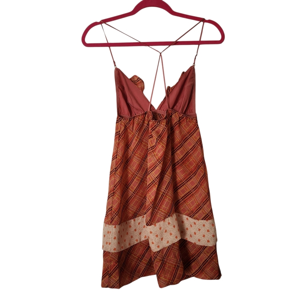 Victoria's Secret Y2K Vintage Rare Pink Plaid Floral Babydoll Silky Slip Dress - Picture 3 of 11